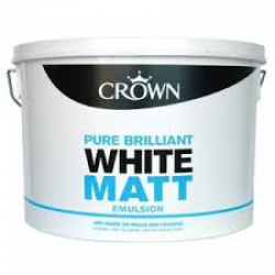 Farba biała CROWN RETAIL MATT EMULSION PAINT PURE BRILIANT WHITE 5L,10L